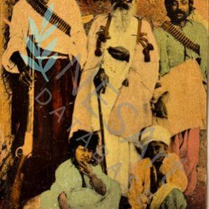 A Yazidi tribal chief and his soldiers